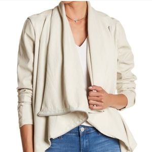 BlankNYC faux leather/cotton wrap zip jacket